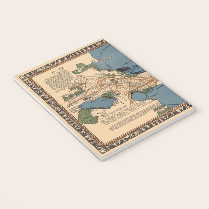 Vintage Map of Madison Wisconsin (1924) Notebook Gallery Image 3