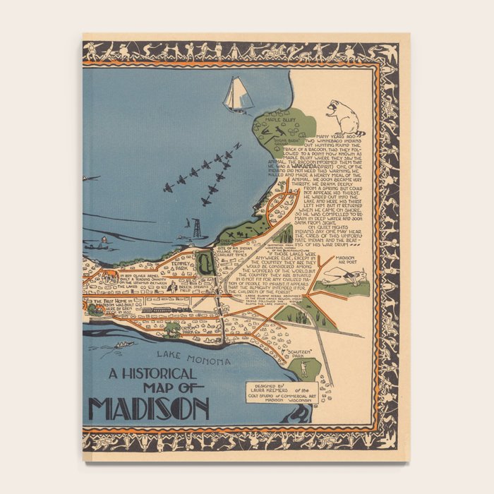 Vintage Map of Madison Wisconsin (1924) Notebook Gallery Image 4