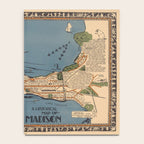 Vintage Map of Madison Wisconsin (1924) Notebook Gallery Image 4