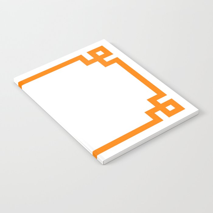 Orange Greek Key Square Border Notebook Gallery Image 1