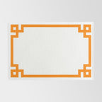 Orange Greek Key Square Border Rug Gallery Image 2