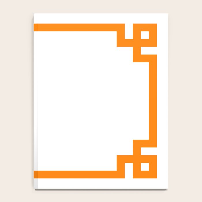 Orange Greek Key Square Border Notebook Gallery Image 4