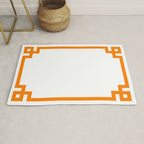 Orange Greek Key Square Border Rug Gallery Image 1