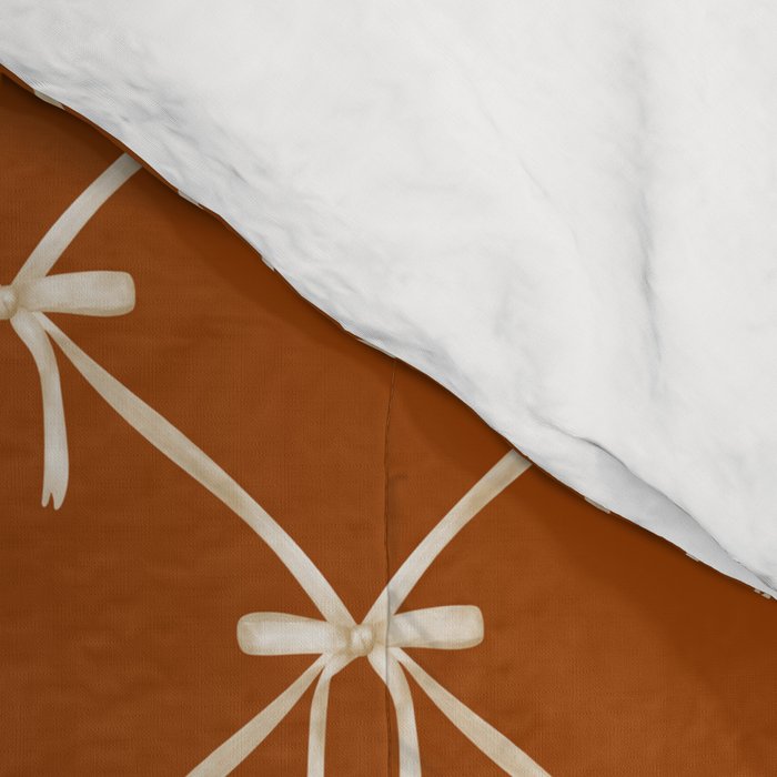Bows & Ribbons Pattern XIV Rust Comforter Gallery Image 4