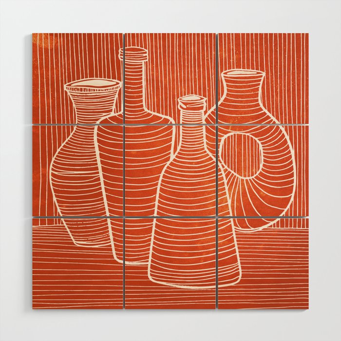 VASES 01: Terracotta Edition Wood Wall Art Gallery Image 1