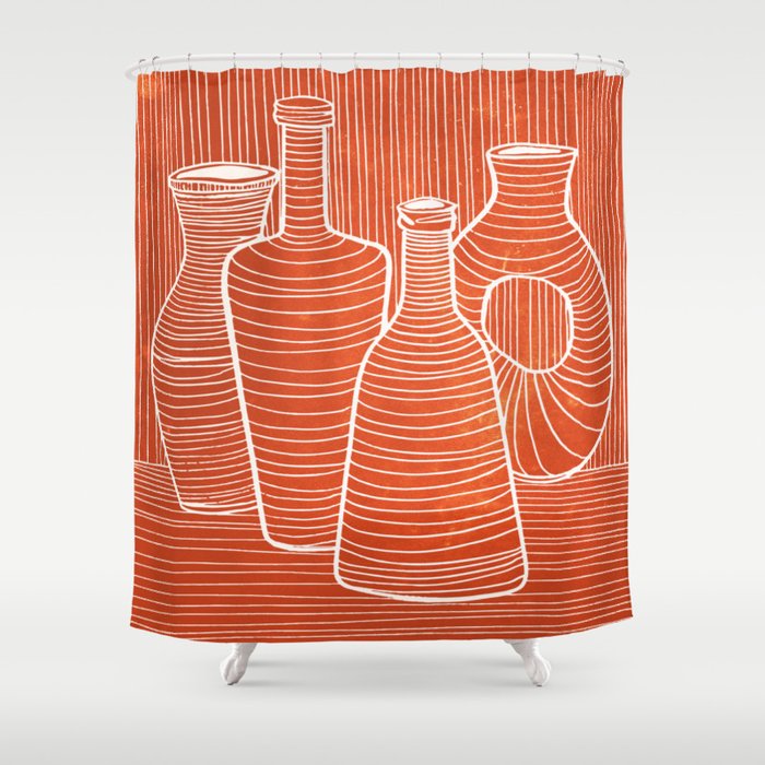 VASES 01: Terracotta Edition Shower Curtain Gallery Image 1