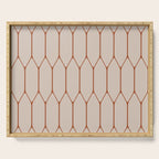 Long Honeycomb Minimalist Geometric Pattern in Putty and Rust Clay Terracotta Serving Tray Gallery Image 1