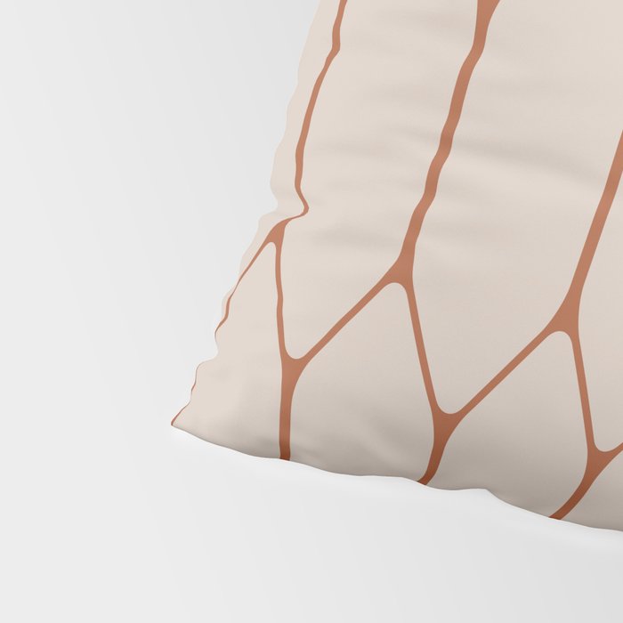 Long Honeycomb Minimalist Geometric Pattern in Putty and Rust Clay Terracotta Pillow Sham Gallery Image 4