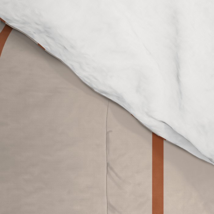 Long Honeycomb Minimalist Geometric Pattern in Putty and Rust Clay Terracotta Comforter Gallery Image 4