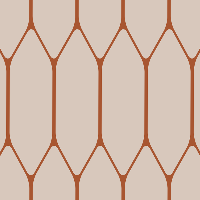 Long Honeycomb Minimalist Geometric Pattern in Putty and Rust Clay Terracotta Coffee Mug Gallery Image 2