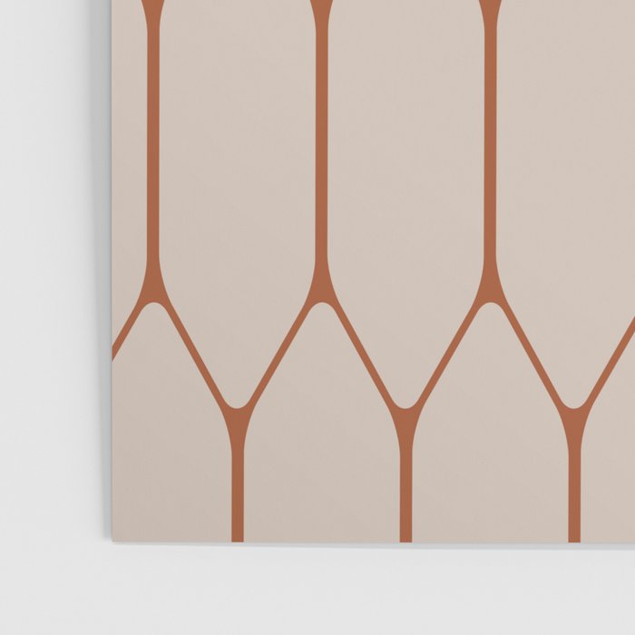 Long Honeycomb Minimalist Geometric Pattern in Putty and Rust Clay Terracotta Poster Gallery Image 3