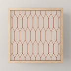 Long Honeycomb Minimalist Geometric Pattern in Putty and Rust Clay Terracotta Mini Art Print Gallery Image 1