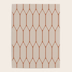 Long Honeycomb Minimalist Geometric Pattern in Putty and Rust Clay Terracotta Poster Gallery Image 4