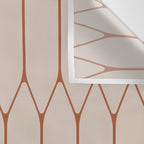 Long Honeycomb Minimalist Geometric Pattern in Putty and Rust Clay Terracotta Wall Tapestry Gallery Image 3