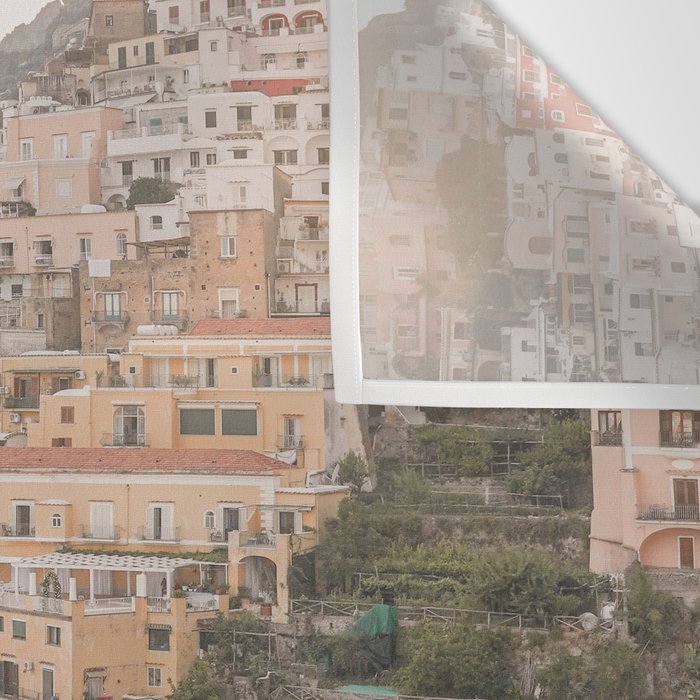 Positano Bliss Photo | Amalfi Coast Mountain Landscape In Pastel Color Art Print | Italy Travel Photography Wall Tapestry Gallery Image 3