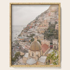 Positano Bliss Photo | Amalfi Coast Mountain Landscape In Pastel Color Art Print | Italy Travel Photography Serving Tray Gallery Image 1