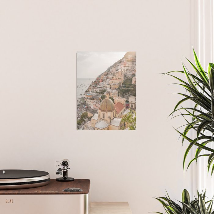 Positano Bliss Photo | Amalfi Coast Mountain Landscape In Pastel Color Art Print | Italy Travel Photography Poster Gallery Image 2