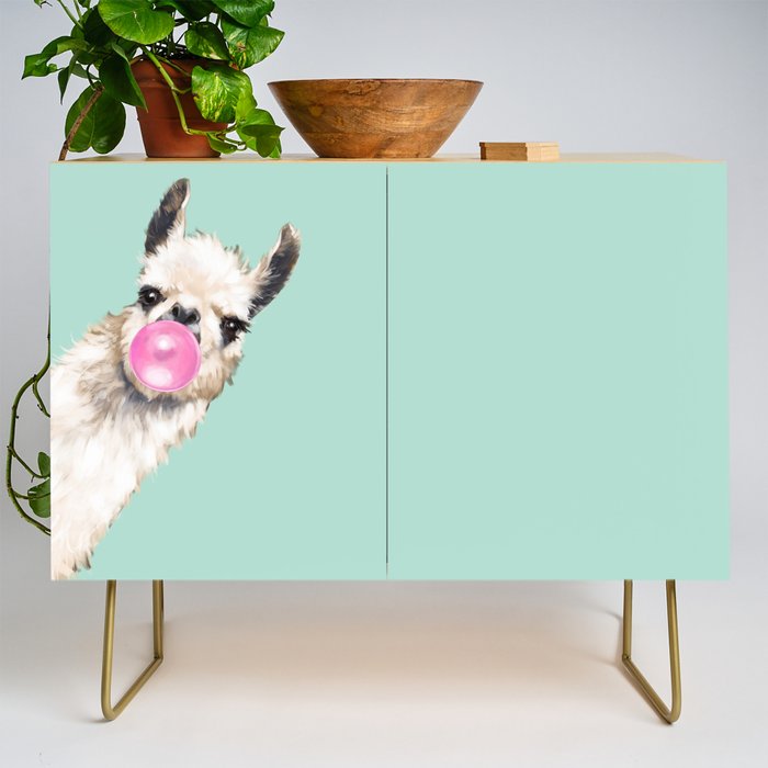 Bubble Gum Sneaky Llama in Green Credenza Gallery Image 1