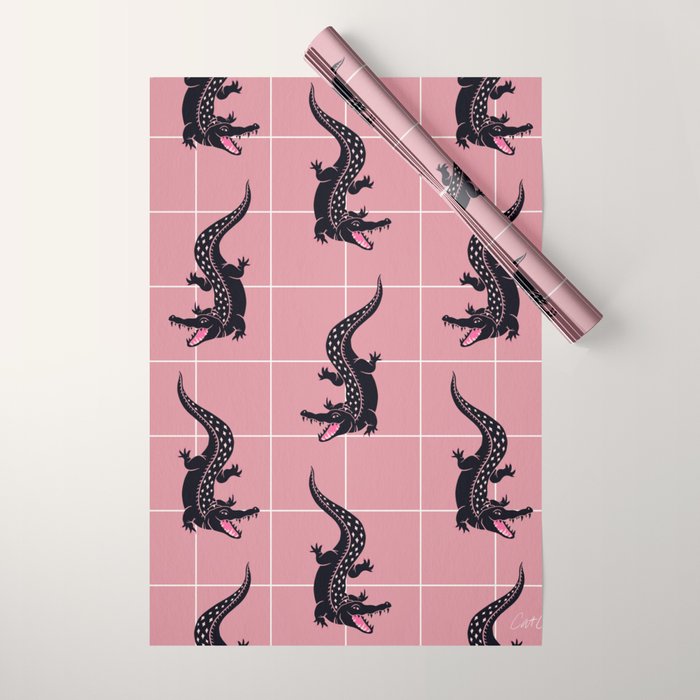 Crocodile - Dusty Rose Palette Wrapping Paper Gallery Image 1