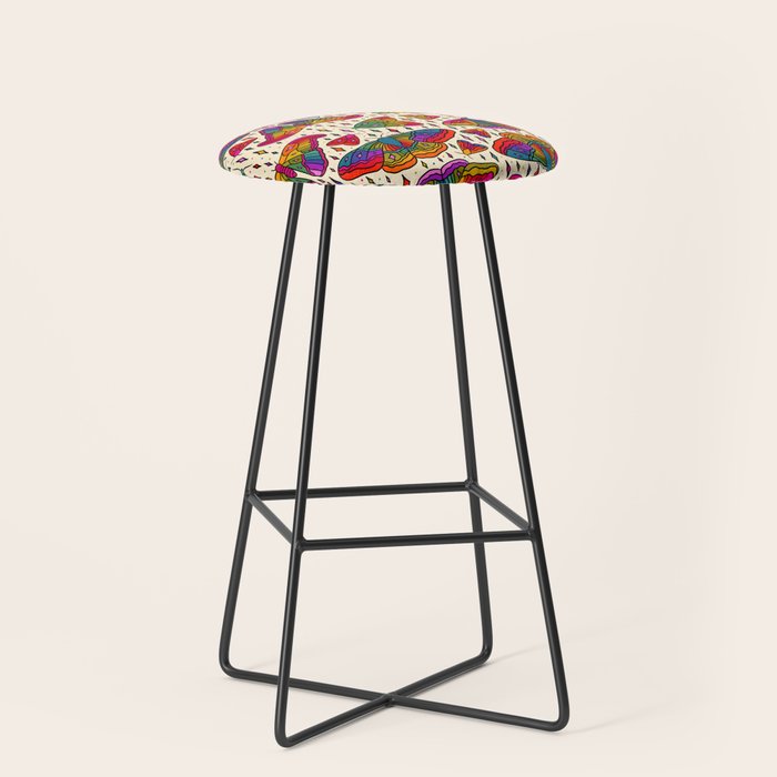 Rainbow Moth Print Stool Gallery Image 1