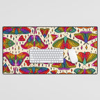Rainbow Moth Print Desk Mat Gallery Image 1