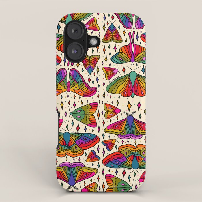 Rainbow Moth Print iPhone Case Gallery Image 1
