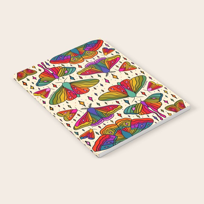 Rainbow Moth Print Notebook Gallery Image 1