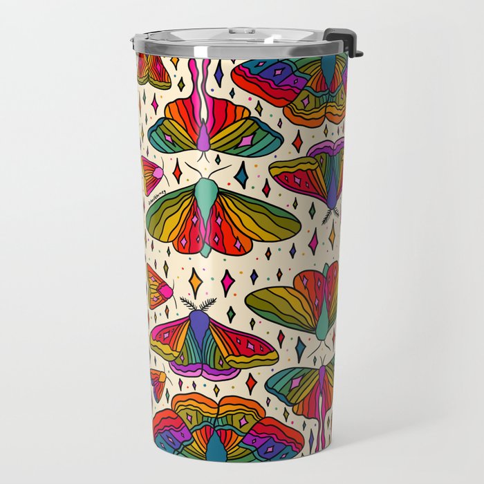 Rainbow Moth Print Travel Mug Gallery Image 2