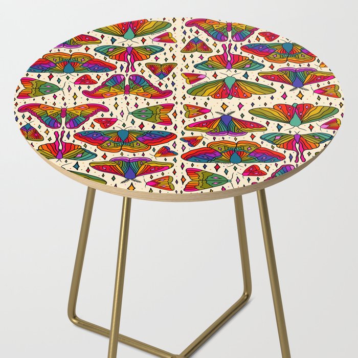 Rainbow Moth Print Side Table Gallery Image 2