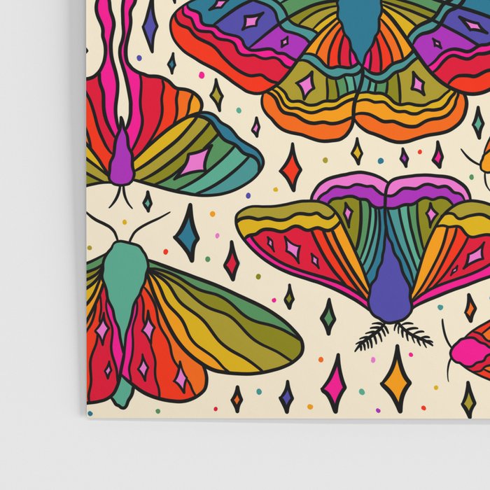 Rainbow Moth Print Poster Gallery Image 3