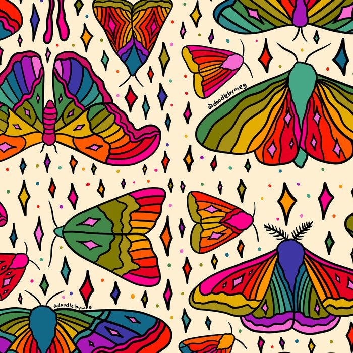 Rainbow Moth Print Coffee Mug Gallery Image 2