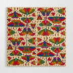Rainbow Moth Print Wood Wall Art Gallery Image 1