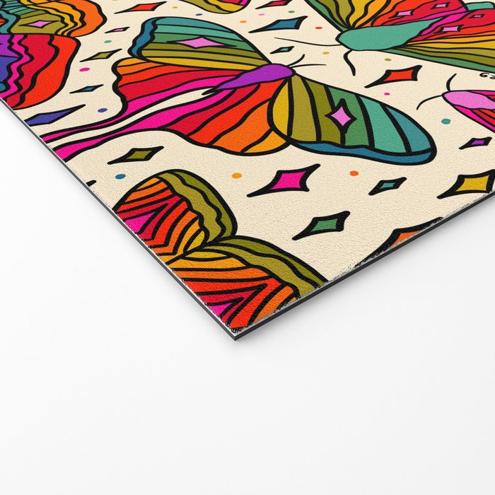 Rainbow Moth Print Welcome Mat Gallery Image 2