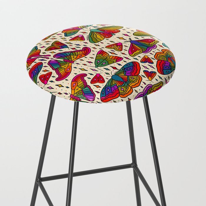 Rainbow Moth Print Stool Gallery Image 2