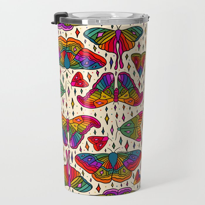 Rainbow Moth Print Travel Mug Gallery Image 3