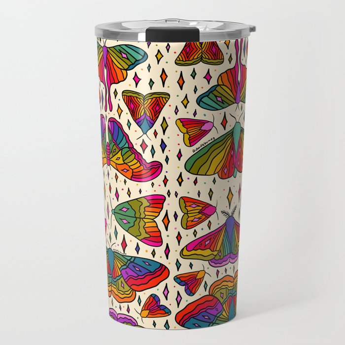 Rainbow Moth Print Travel Mug Gallery Image 1