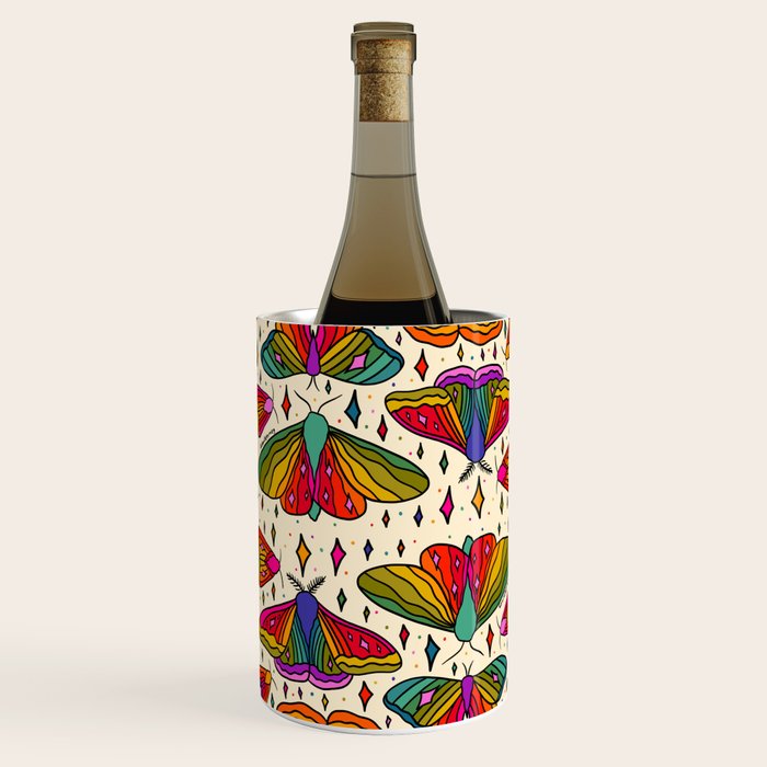 Rainbow Moth Print Wine Chiller Gallery Image 3