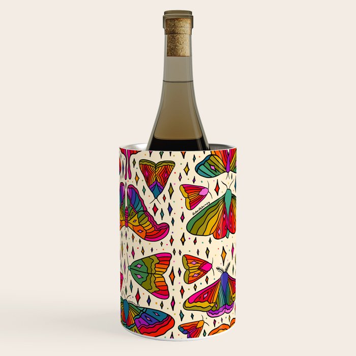 Rainbow Moth Print Wine Chiller Gallery Image 1