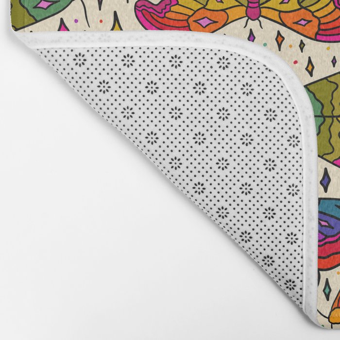 Rainbow Moth Print Bath Mat Gallery Image 2