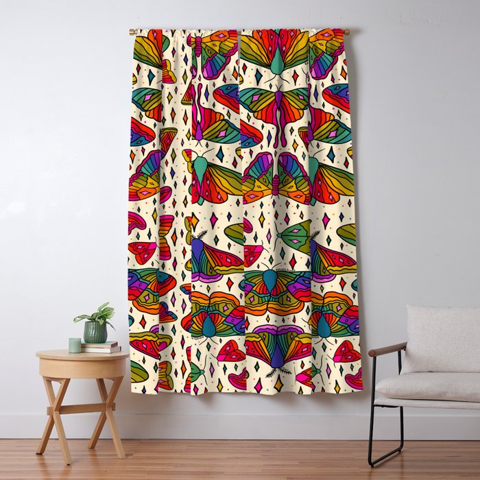 Rainbow Moth Print Window Curtain Gallery Image 5