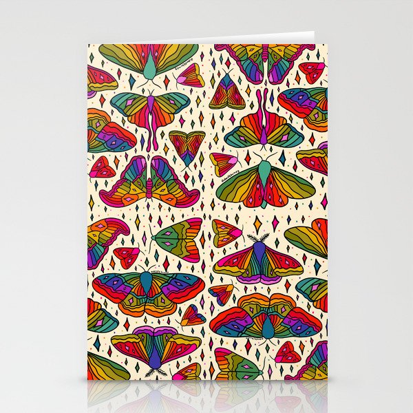 Rainbow Moth Print Stationery Card Gallery Image 2