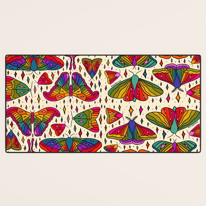 Rainbow Moth Print Desk Mat Gallery Image 3