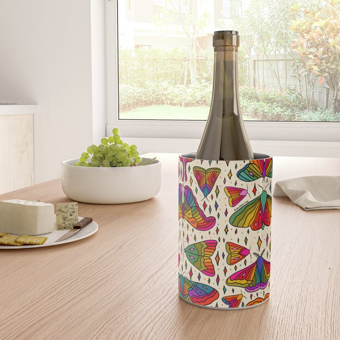 Rainbow Moth Print Wine Chiller Gallery Image 4