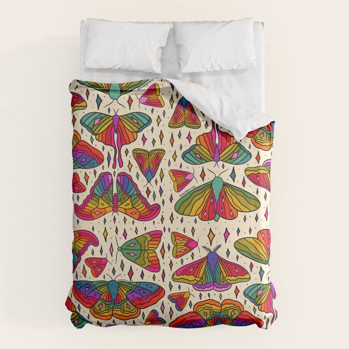 Rainbow Moth Print Duvet Cover Gallery Image 6