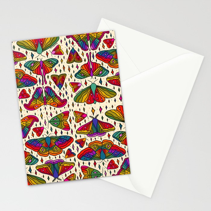 Rainbow Moth Print Stationery Card Gallery Image 2