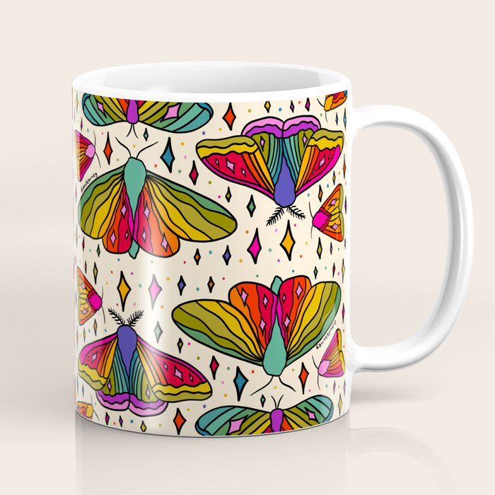 Rainbow Moth Print Coffee Mug Gallery Image 1