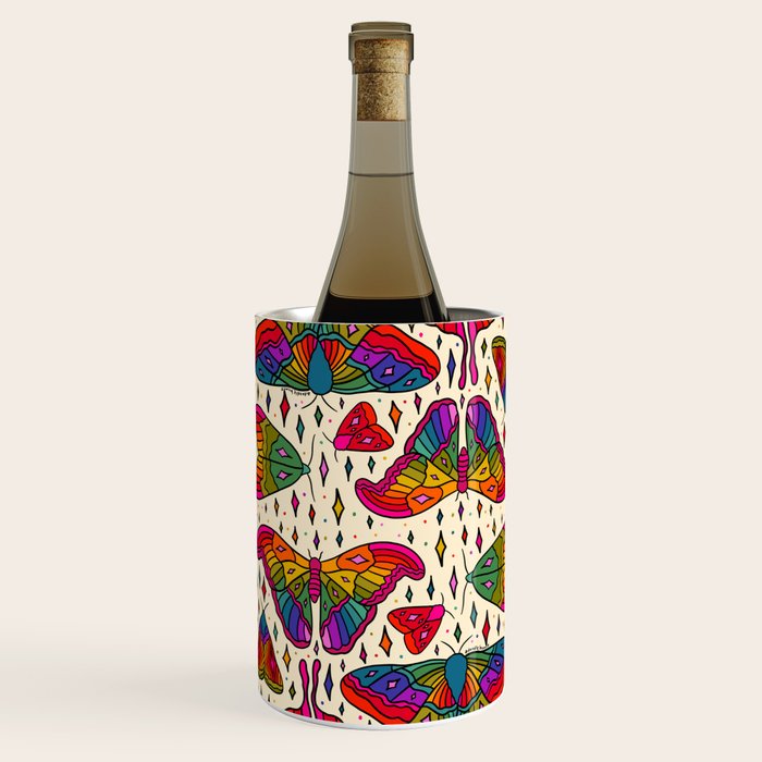 Rainbow Moth Print Wine Chiller Gallery Image 2