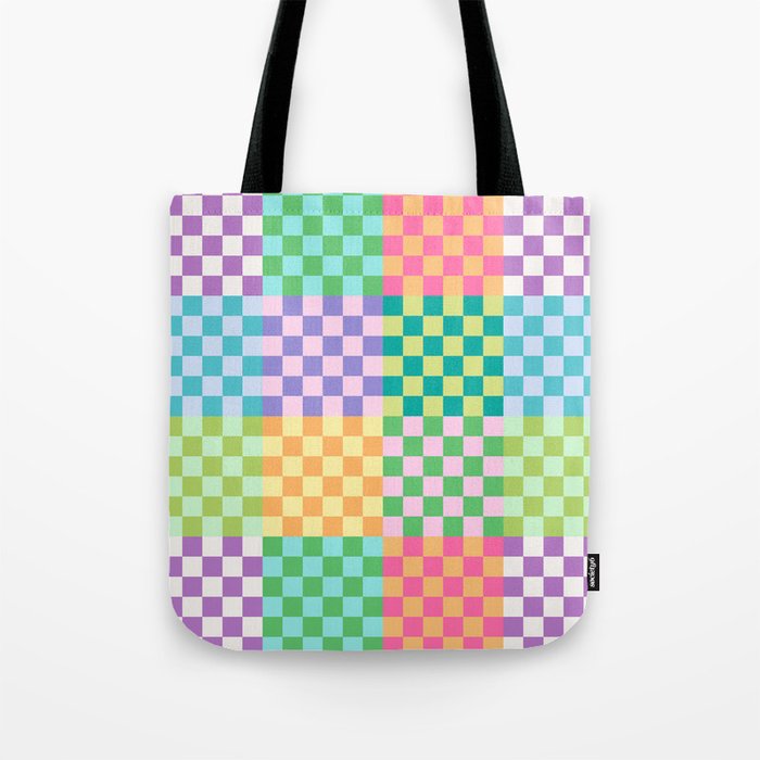 Rainbow Checks Tote Bag Gallery Image 1