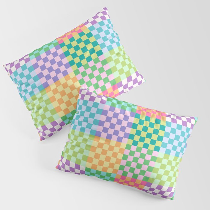 Rainbow Checks Pillow Sham Gallery Image 1