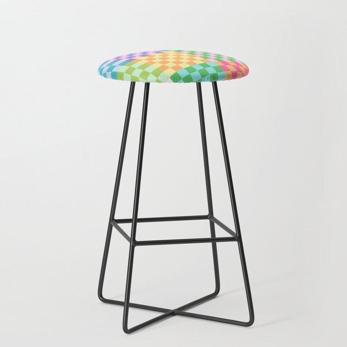 Rainbow Checks Stool Gallery Image 1
